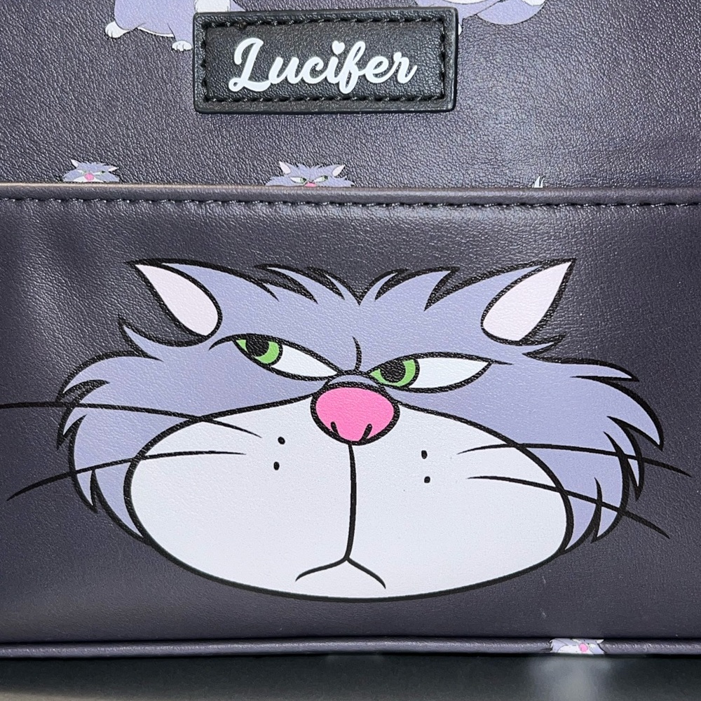 Disney Cinderella Lucifer Black and Gray Cat Cosmetic Case - Picture 3 of 4